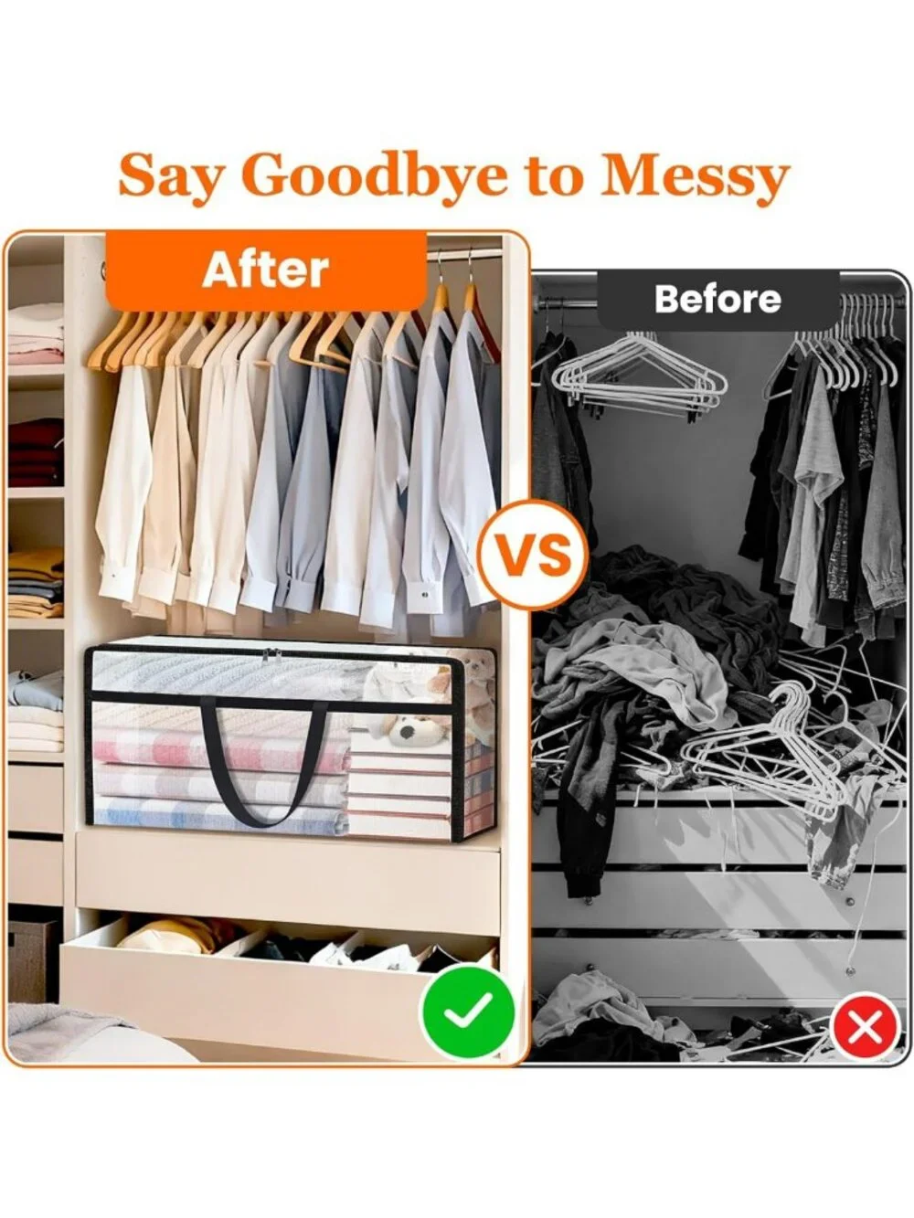 8 Pack Clear Storage Bags for Comforters & Bedding - 90L Space-Saving Solution